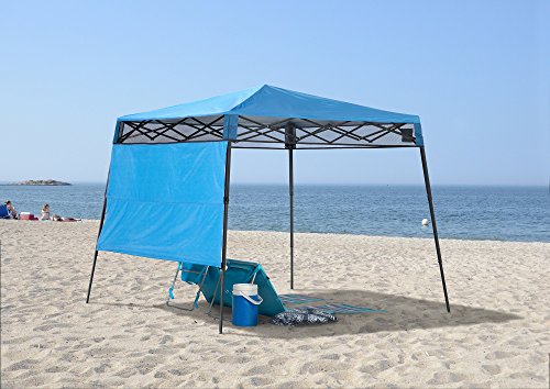 Quik Shade Go Hybrid 6' x 6' Sun Protection Pop-Up Compact and Lightweight 7' x 7' Base Slant Leg Backpack Canopy