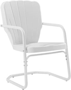 crosley furniture co1031-wh ridgeland retro metal chair, white gloss, set of 2