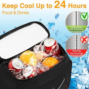 Necoka Cooler Backpack,Doulbe-Layer 42 Cans Backpack Coolers Insulated Leak Proof with 5 Ice Pack for Drink Food,Lightweight Large Lunch Bag for Men Women Trip Beach Camping Work