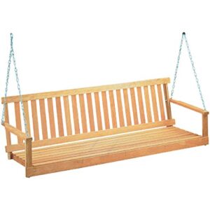 jack post jennings traditional 4-foot swing seat with chains in unfinished hardwood