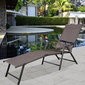 Tangkula Set of 2 Patio Adjustable Chaise, 5 Back & 2 Leg Positions Adjustable Textiline Outdoor Reclining Lounger Chairs, Suitable for Lawn, Poolside, Garden Yard and Beach