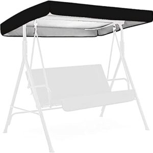 swing canopy cover 3 seater, waterproof uv resistent patio hammock cover swing chair top cover roof sun shade sun for outdoor garden patio 22.6.17 (color : black, size : 190 x 132 x 15cm)