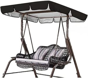 patio canopy swing cover waterproof swing chair awning outdoor swing cover waterproof uv for garden terrace seat hammock 22.6.21 (color : black, size : top 164cm/65)