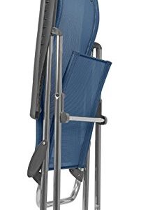 Lafuma Alu Cham Folding Armchair (Ocean Blue, Set of 4) Foldable Deck and Patio Chairs