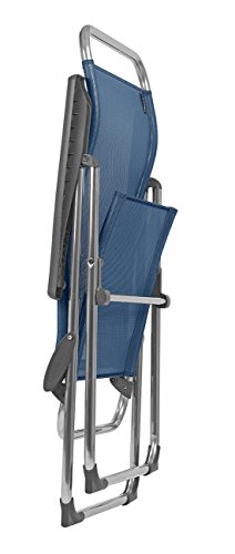 Lafuma Alu Cham Folding Armchair (Ocean Blue, Set of 4) Foldable Deck and Patio Chairs