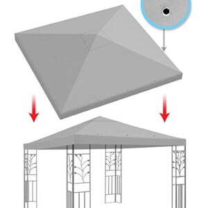 BenefitUSA G245-GREY Top Patio Pavilion Sunshade Polyester Single Tier Replacement Gazebo Canopy Cover, 10" L x 10" H, Grey