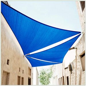 colourtree 12′ x 12′ x 12′ blue sun shade sail triangle canopy awning shelter fabric cloth screen – uv block uv resistant heavy duty commercial grade – outdoor patio carport – (we make custom size)