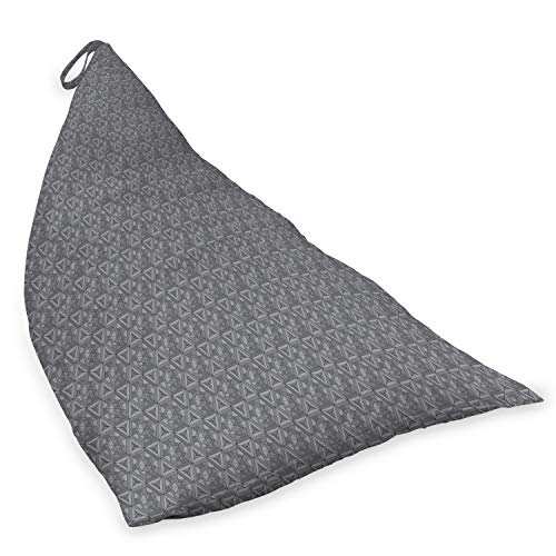 Ambesonne Grey Lounger Chair Bag, Hexagons Triangles Simplistic Mosaic Shapes Arrangement Minimal Design Print, High Capacity Storage with Handle Container, Lounger Size, Grey and Pale Grey