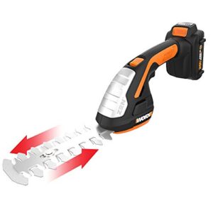 WORX WG801 20V Power Share 4" Cordless Shear and 8" Shrubber Trimmer (Battery & Charger Included) and WA3875 20V Li-ion Dual Port 2 Hour Charger