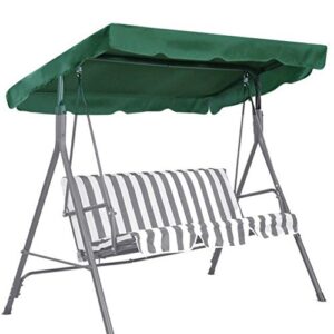 benefitusa canopy only outdoor patio swing canopy replacement porch top cover for seat furniture (73″x52″, green)
