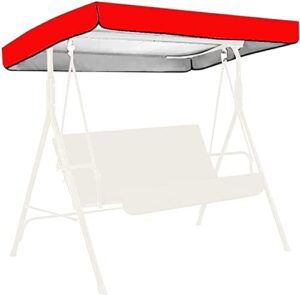 swing canopy cover 3 seater, waterproof uv resistent patio hammock cover swing chair top cover roof sun shade sun for outdoor garden patio 22.6.17 (color : red, size : 195 x 125 x 15cm)