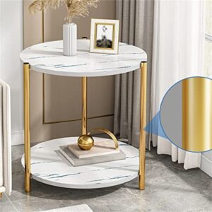 LIRUXUN Sofa Side Cabinet Home Small Apartment Living Room Table Side Several Bedroom Double-Layer Mini Round Table