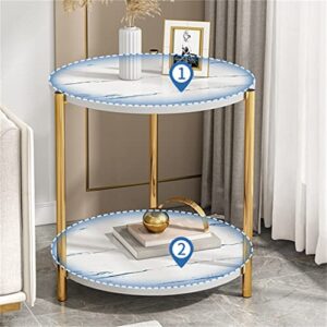 LIRUXUN Sofa Side Cabinet Home Small Apartment Living Room Table Side Several Bedroom Double-Layer Mini Round Table