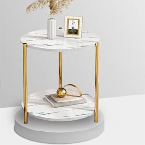 LIRUXUN Sofa Side Cabinet Home Small Apartment Living Room Table Side Several Bedroom Double-Layer Mini Round Table