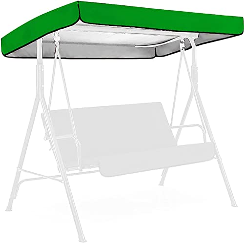 Swing Canopy Cover 3 Seater, Waterproof UV Resistent Patio Hammock Cover Swing Chair Top Cover Roof Sun Shade Sun for Outdoor Garden Patio 22.6.17 (Color : Green, Size : 190 x 132 x 15cm)