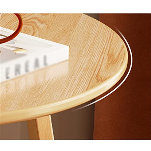 LIRUXUN Small Round Small Sofa Small Side Table Wooden Bedroom Mini Bedside Table Rack Balcony Small Coffee Table