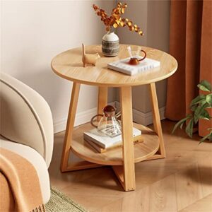 LIRUXUN Small Round Small Sofa Small Side Table Wooden Bedroom Mini Bedside Table Rack Balcony Small Coffee Table