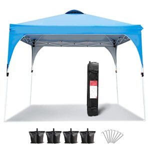canopy tent 10x10ft, anti-uv sun shade canopy tent, easy set-up canopy for camping, parties, garden, backyard, wheel carrying bag
