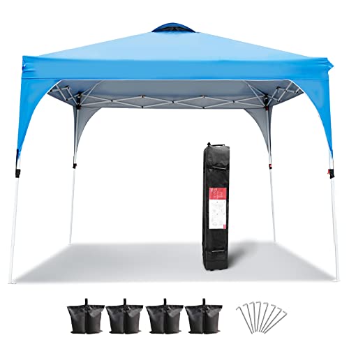 Canopy Tent 10x10FT, Anti-UV Sun Shade Canopy Tent, Easy Set-up Canopy for Camping, Parties, Garden, Backyard, Wheel Carrying Bag