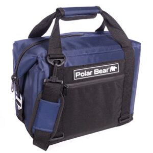 polar bear coolers 12 pack original soft cooler navy