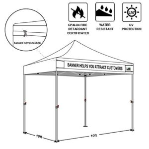 Eurmax USA Smart Durable Pop up Canopy Tent with 1 Sidewall 10'x10' Outdoor Craft Show Canopy Bouns 4X Stakes(White）