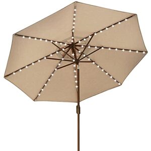 eliteshade usa 10-year-non-fading sunumbrella solar 9ft market umbrella with 80 led lights patio umbrellas outdoor table umbrella with ventilation,heather beige