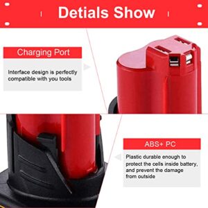 [Upgraded 7000mAh] 2Pack 48-11-2412 Replacement for Milwaukee M-12 Battery Lithium 48-11-2411 48-11-2420 48-11-2401 48-11-2402 48-11-2440