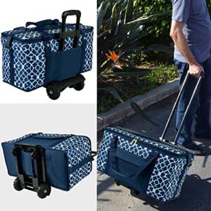 Picnic at Ascot Travel Cooler with Wheels- 64 Can Capacity- Collapsible Leakproof Cooler- Designed & Quality Approved in The USA