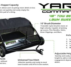 Yard Commander 48" Tow Behind Lawn Sweeper