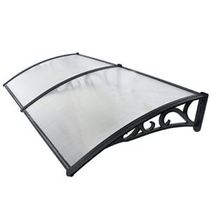 ZENY 40"x 80" Window Awning Canopy Overhead Door Awning Polycarbonate Cover Front Door Outdoor Patio Canopy Cover Sun Shetter,UV,Rain Snow Protection Hollow Sheet