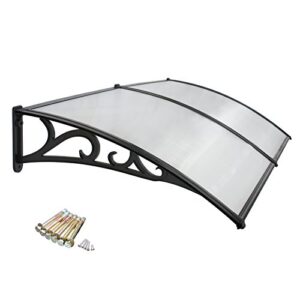 ZENY 40"x 80" Window Awning Canopy Overhead Door Awning Polycarbonate Cover Front Door Outdoor Patio Canopy Cover Sun Shetter,UV,Rain Snow Protection Hollow Sheet