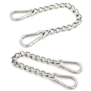 anptght 2pcs hanging chair chain hammock chain with carabiners stainless steel swing chain extension heavy duty porch swing hanging kit for hammock chair, punching bag, swing chair