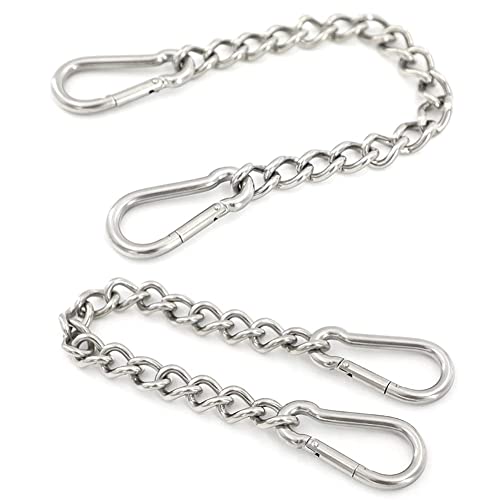 ANPTGHT 2pcs Hanging Chair Chain Hammock Chain with Carabiners Stainless Steel Swing Chain Extension Heavy Duty Porch Swing Hanging Kit for Hammock Chair, Punching Bag, Swing Chair