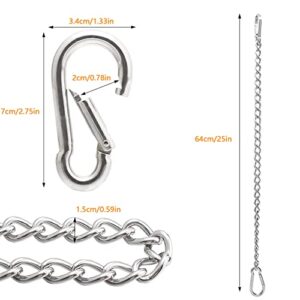 ANPTGHT 2pcs Hanging Chair Chain Hammock Chain with Carabiners Stainless Steel Swing Chain Extension Heavy Duty Porch Swing Hanging Kit for Hammock Chair, Punching Bag, Swing Chair