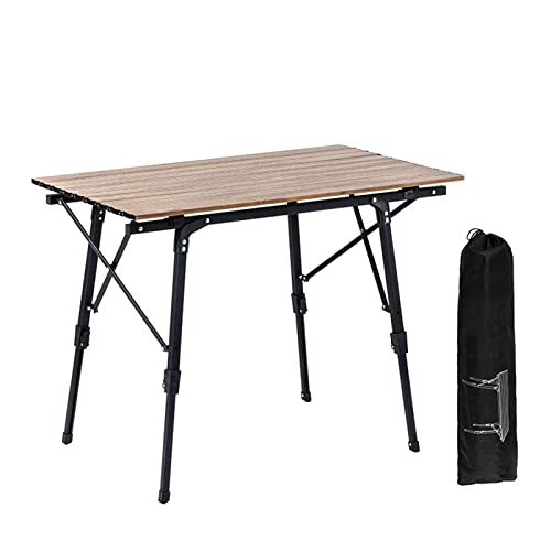 SUNESA Portable Picnic Table Folding Camping Table with Storage Bag Height Adjustable Portable Foldable Aluminum Picnic Table Roll Up Table Top Dining Table Foldable Camping Table