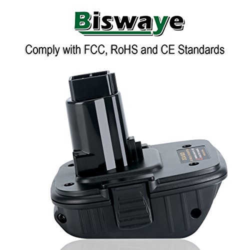 Biswaye DCA1820 Adapter 18V to 20V Replacement for Dewalt, Compatible with Dewalt 20V Lithium Battery DCB206 DCB207 to 18V XRP NiCad NiMh Battery DC9096 DW9096 DC9098 DC9099 DW9099