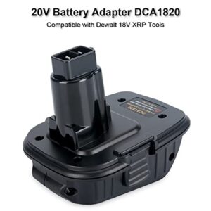 Biswaye DCA1820 Adapter 18V to 20V Replacement for Dewalt, Compatible with Dewalt 20V Lithium Battery DCB206 DCB207 to 18V XRP NiCad NiMh Battery DC9096 DW9096 DC9098 DC9099 DW9099