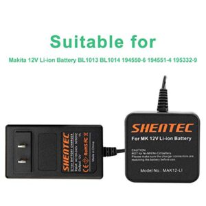Shentec 2 Pack 10.8V 3.0Ah Li-ion Battery Compatible with Makita BL1013 Makita BL1014 194550-6 194551-4 195332-9 (Battery Charger Include)