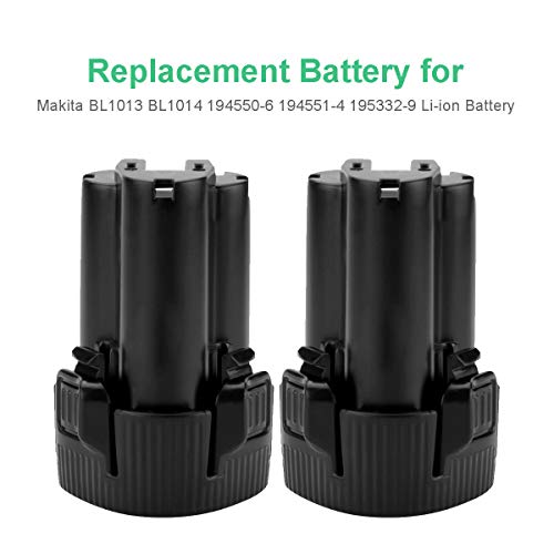 Shentec 2 Pack 10.8V 3.0Ah Li-ion Battery Compatible with Makita BL1013 Makita BL1014 194550-6 194551-4 195332-9 (Battery Charger Include)