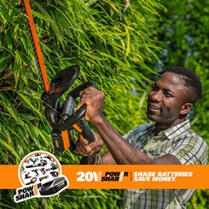 WORX WG255.1 20V PowerShare 20" Cordless Electric Hedge Trimmer