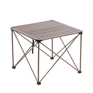 sunesa portable picnic table folding picnic camping table with aluminum table top collapsible dining table for indoor outdoor camp beach party bbq foldable camping table (color : brass)