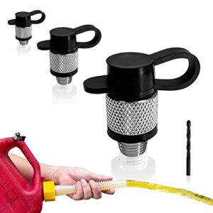 zooyl gas can vent caps retrofit kit 3 packs, enhances flow for faster refills, universal fuel tank and gas can replacement vent valve made of durable stainless steel with attached silicone rubber cap