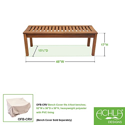 Achla Designs 125-0003 Backless, 4 ft Natural Finish Bench, 48-in L