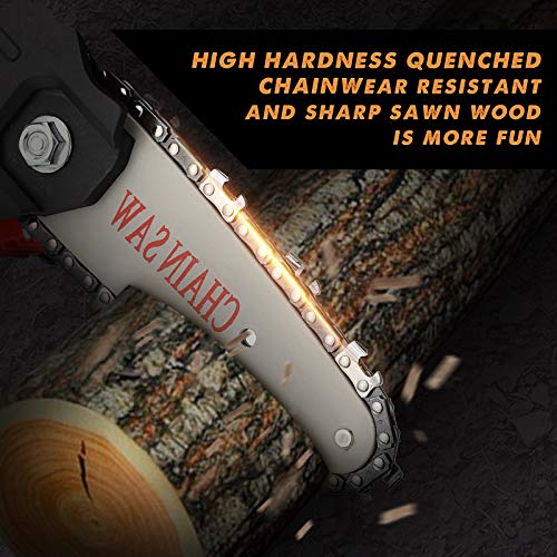 Mini Chainsaw Chain Replacement Portable for Cordless Electric Chainsaw Blade 24 V Chainsaw Pruning Shears for Wood Branch Cutting (4 Pieces,4 Inches)