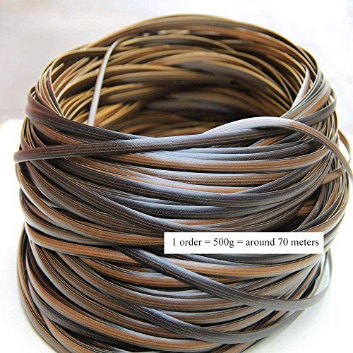 Brown Woven Rattan, Plastic PE Wicker Repair Material for Garden Chair Coffee Table Patio Furniture Storage Basket Hand-Woven DIY Material (around 220ft)