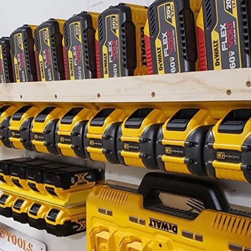 48 Tools - Battery Holder for DeWalt FLEXVOLT Batteries | 20V/60V | Wall Mount | Battery Storage for Truck, Trailer, Van, Workshop, Shelf, Toolbox