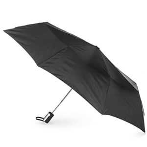 totes auto open umbrella w/black handle (black)