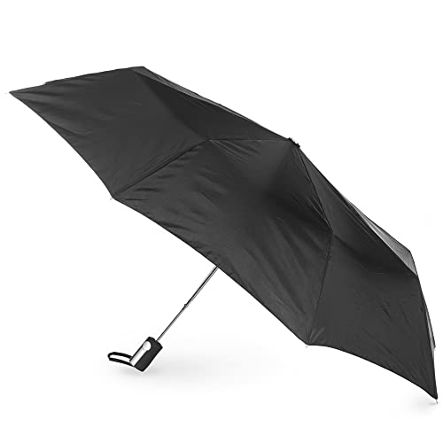 totes Auto Open Umbrella w/Black Handle (Black)