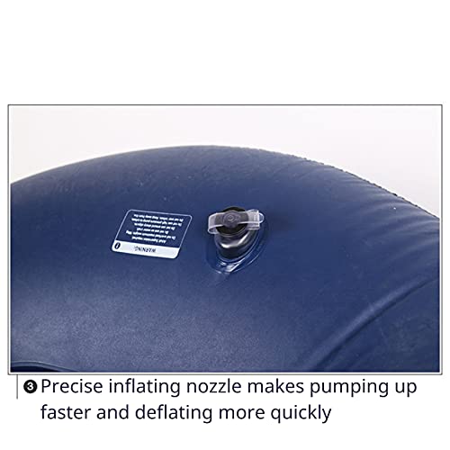 NBT Deluxe Inflatable Flocking Single Beanless Sofa, Lazy Sofa, Chaise Lounge, Home Leisure Seat, Suitable for Home or Outdoor (Multiple Colors) (Dark Blue)