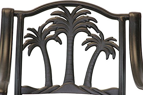 theWorldofpatio Palm Tree Cast Aluminum Powder Coated Barstool - Set of 6 - Antique Bronze